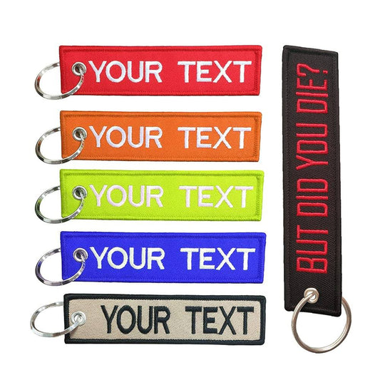 Custom Personalized Keychain Embroidery Your Text Name Keychain Car key Tags suitable for Motorcycles Cars